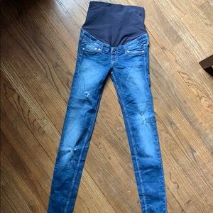 H&M skinny distressed maternity jeans